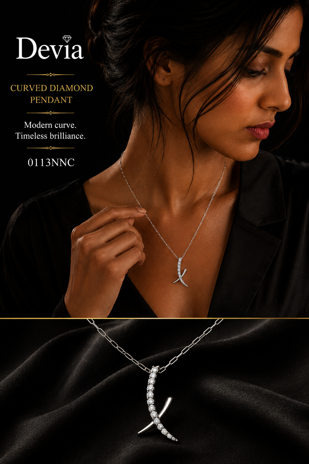 Moonlit Curve Necklace